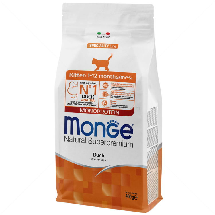 MONGE Monoprotein Cat Kitten 0.400 кг Duck