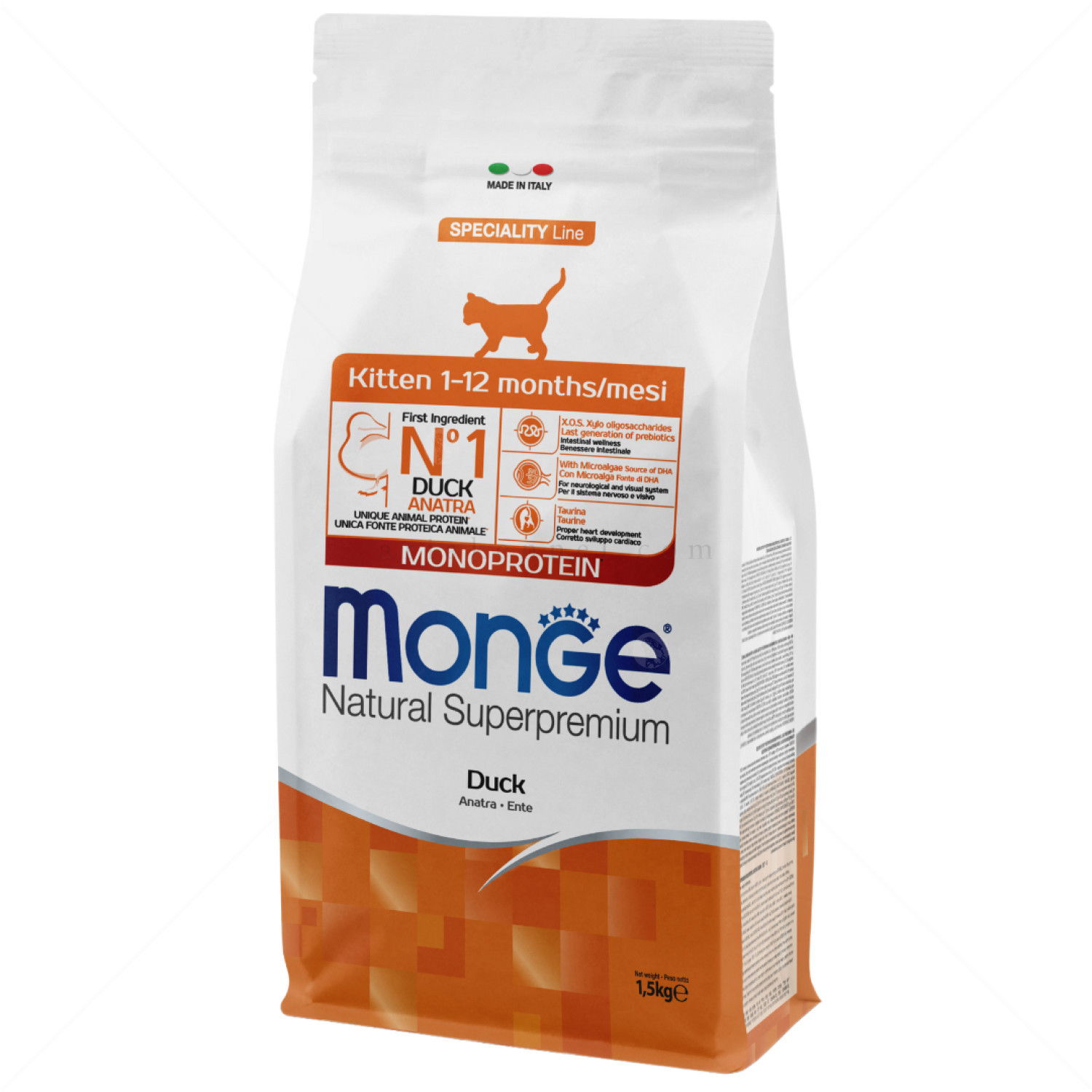 MONGE Monoprotein Cat Kitten 1.500 кг Duck