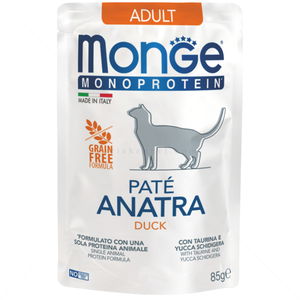 Пауч за котки пастет с патешко месо MONGE Natural Superpremium Monoprotein Adult Duck