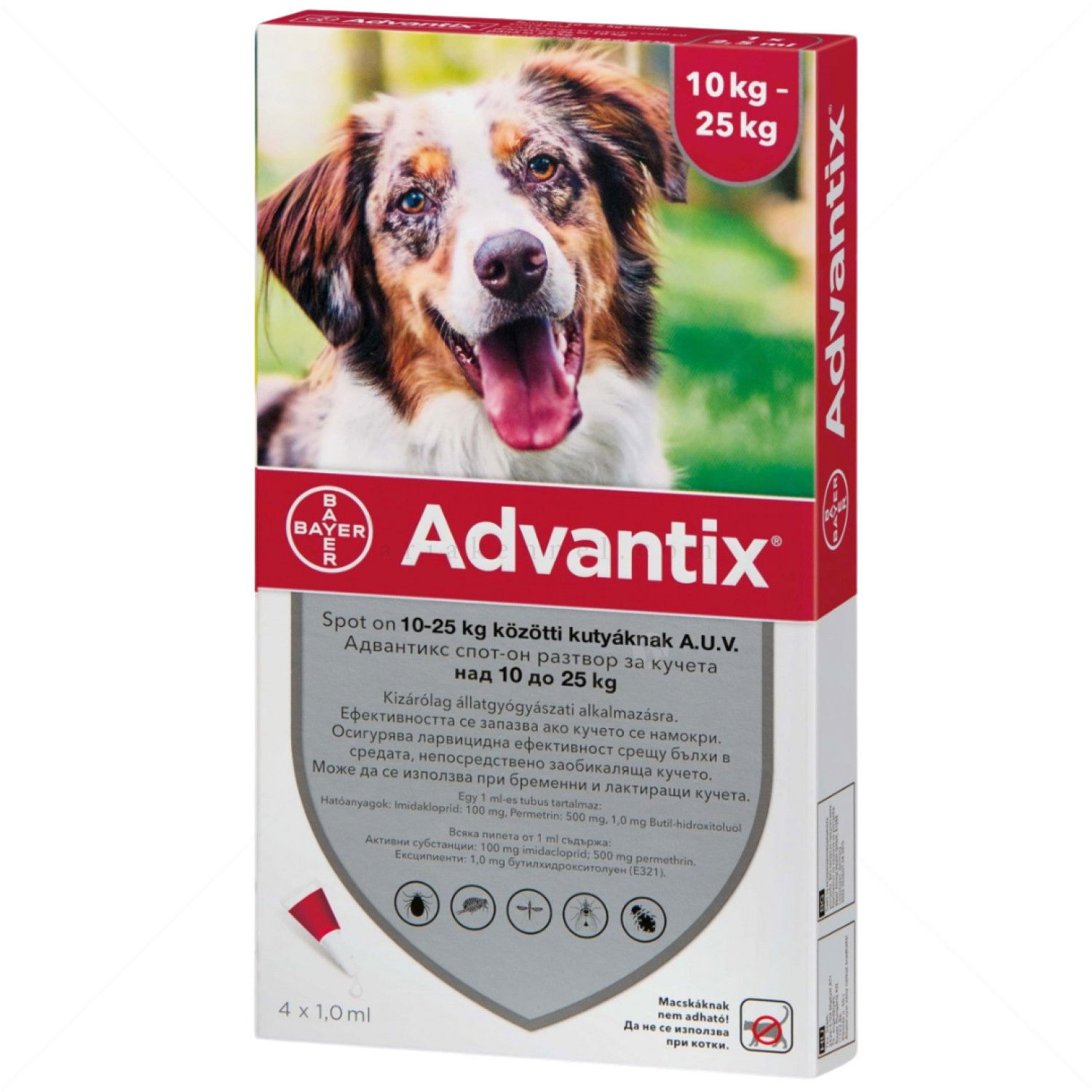 Пипети за външно обезпаразитяване ADVANTIX Spot on 4x2.5 ml