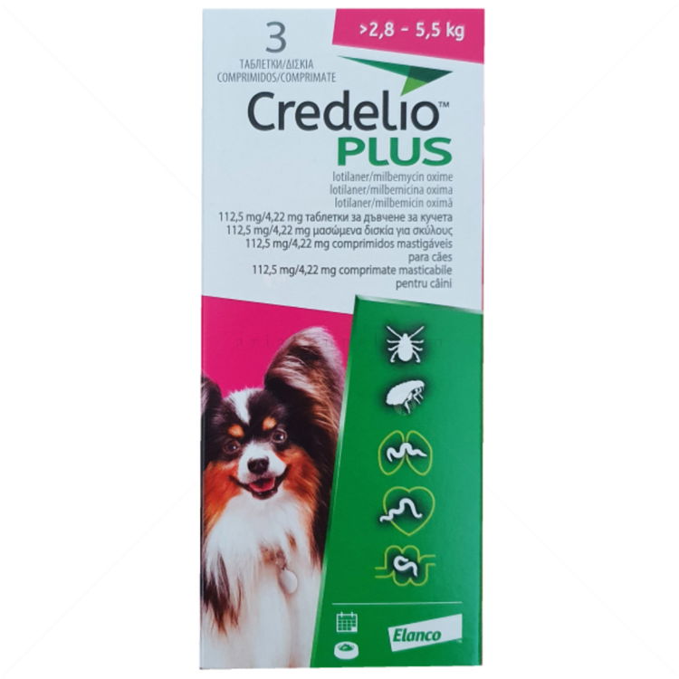 Комбинирани таблетки за вътрешно и външно обезпаразитяване CREDELIO PLUS 3x112.50 mg