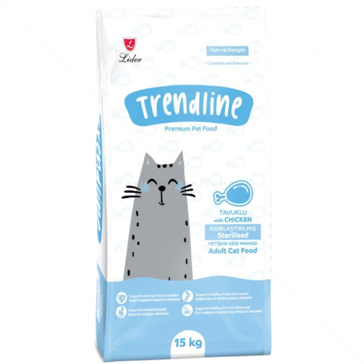 TRENDLINE 15 кг Sterilised Chicken, за кастрирани котки с пилешко месо