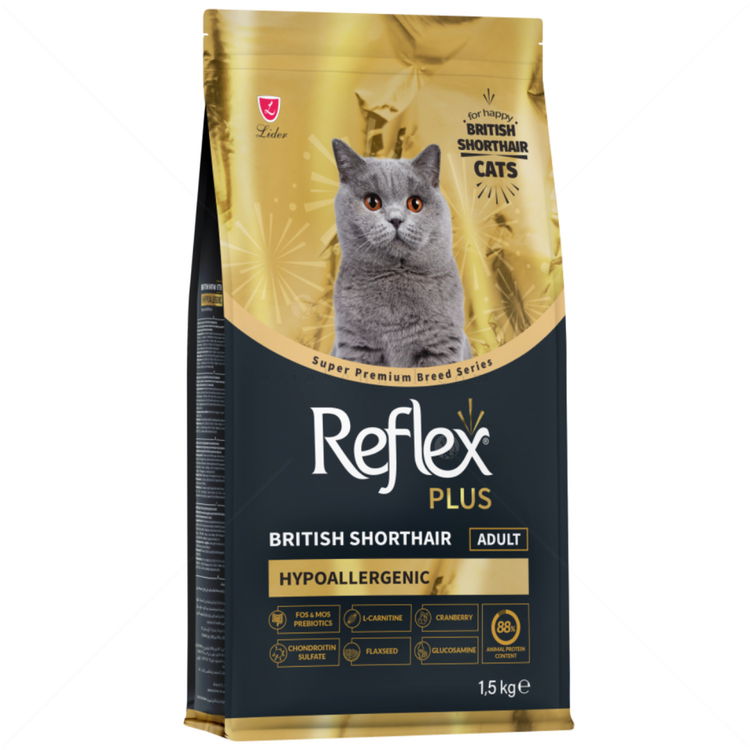 REFLEX PLUS 1.5 кг British Shorthair Adult, за британски котки