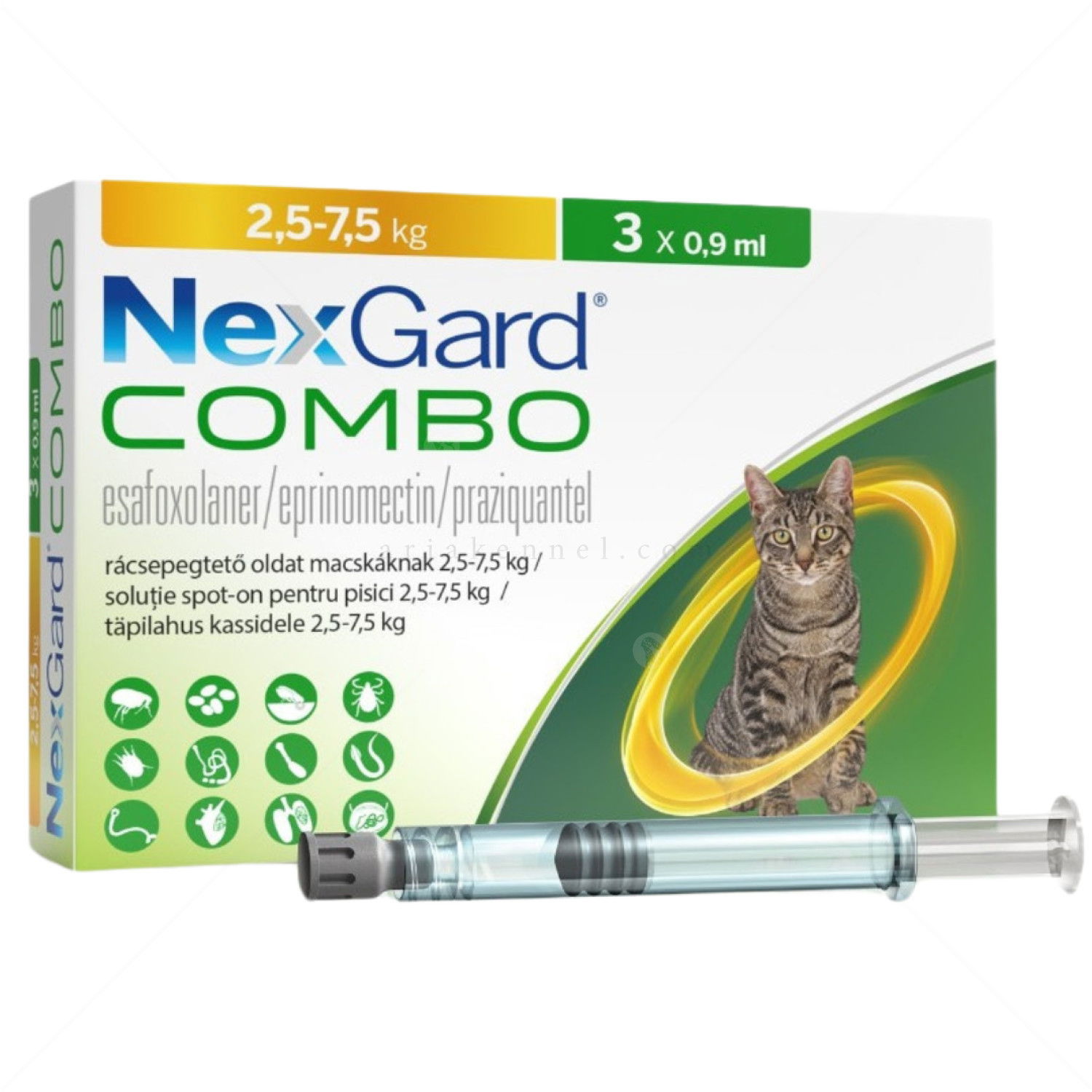 Комбинирани пипети за вътрешно и външно обезпаразитяване NEXGARD COMBO 3x0.9 мл