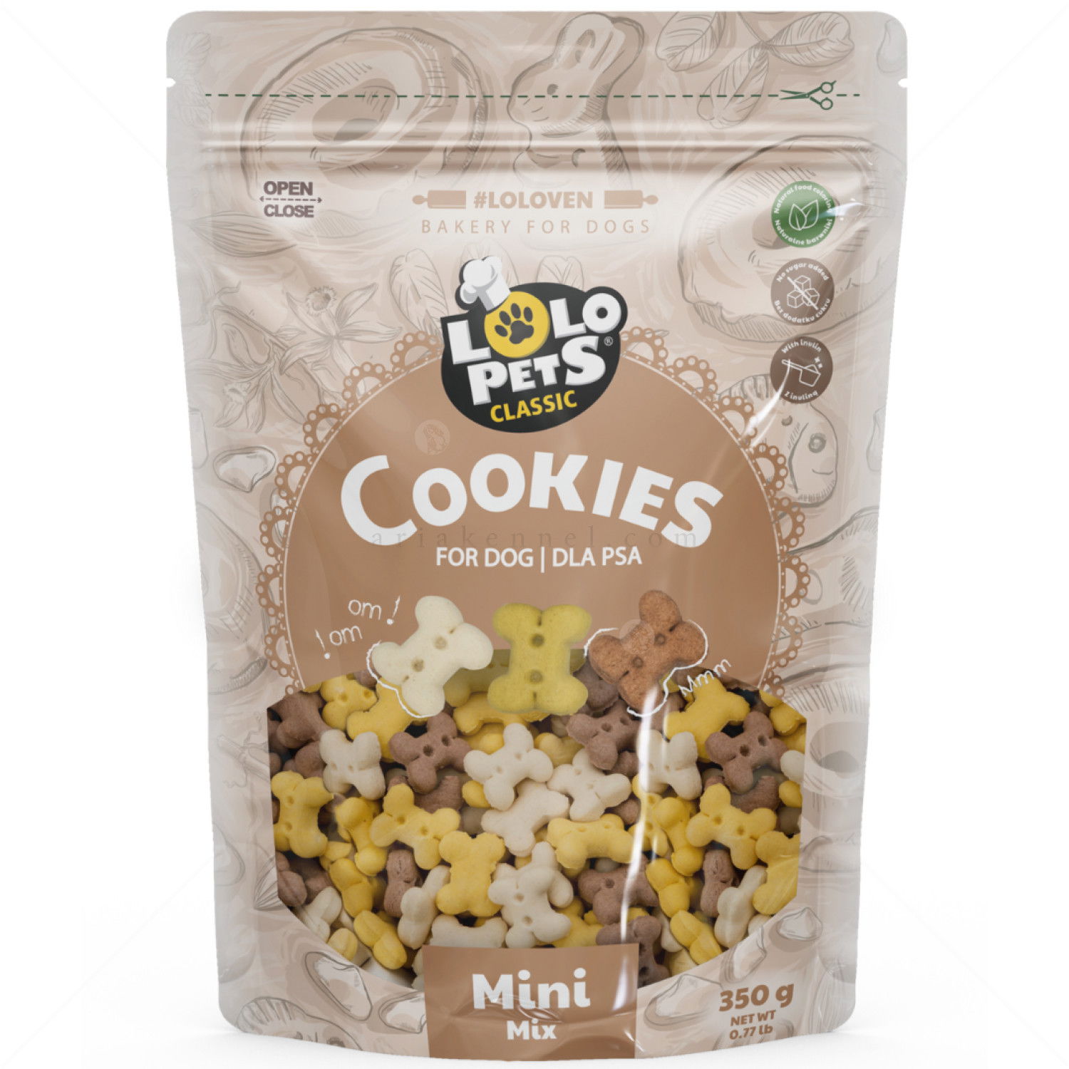 Бисквити мини микс кокалчета, LOLO PETS Mini mix, 350 гр