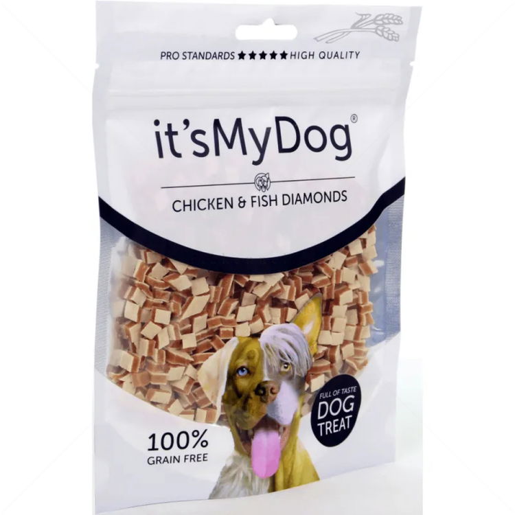 Кубчета с пилешко месо и риба IT'S MY DOG Chicken & Fish Diamands Grain Free