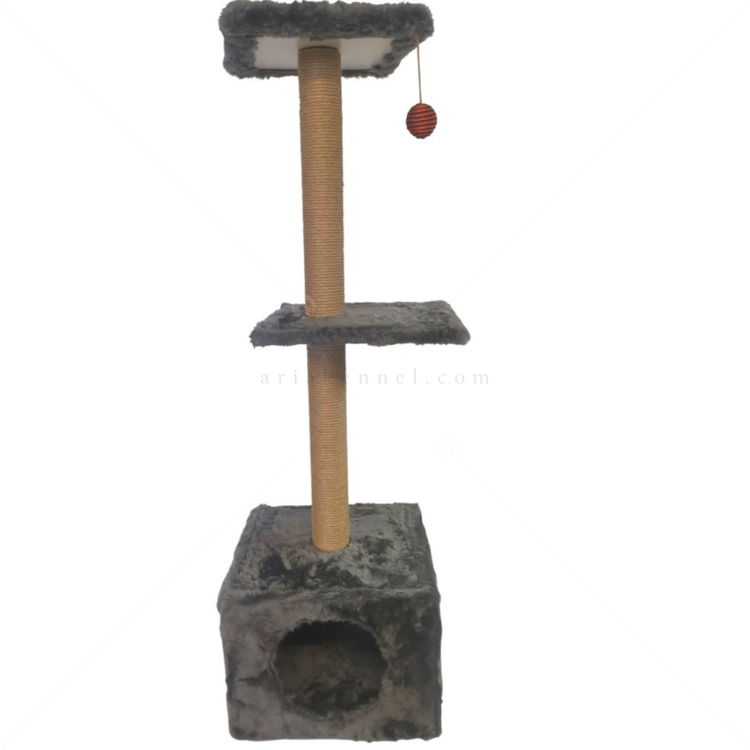 Катерушка на три етажа с къщичка за спане, SPECIAL CAT, сива