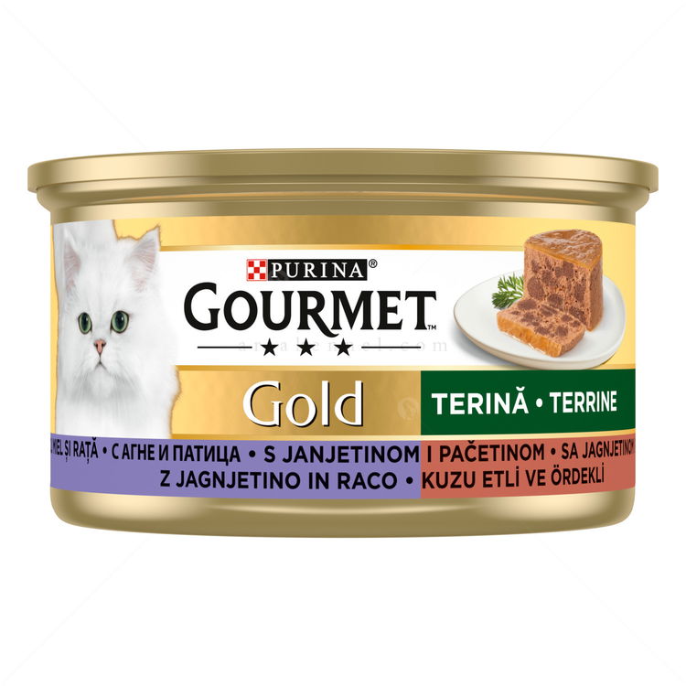 GOURMET Gold 85 гр с агне и патица, хапки в пастет