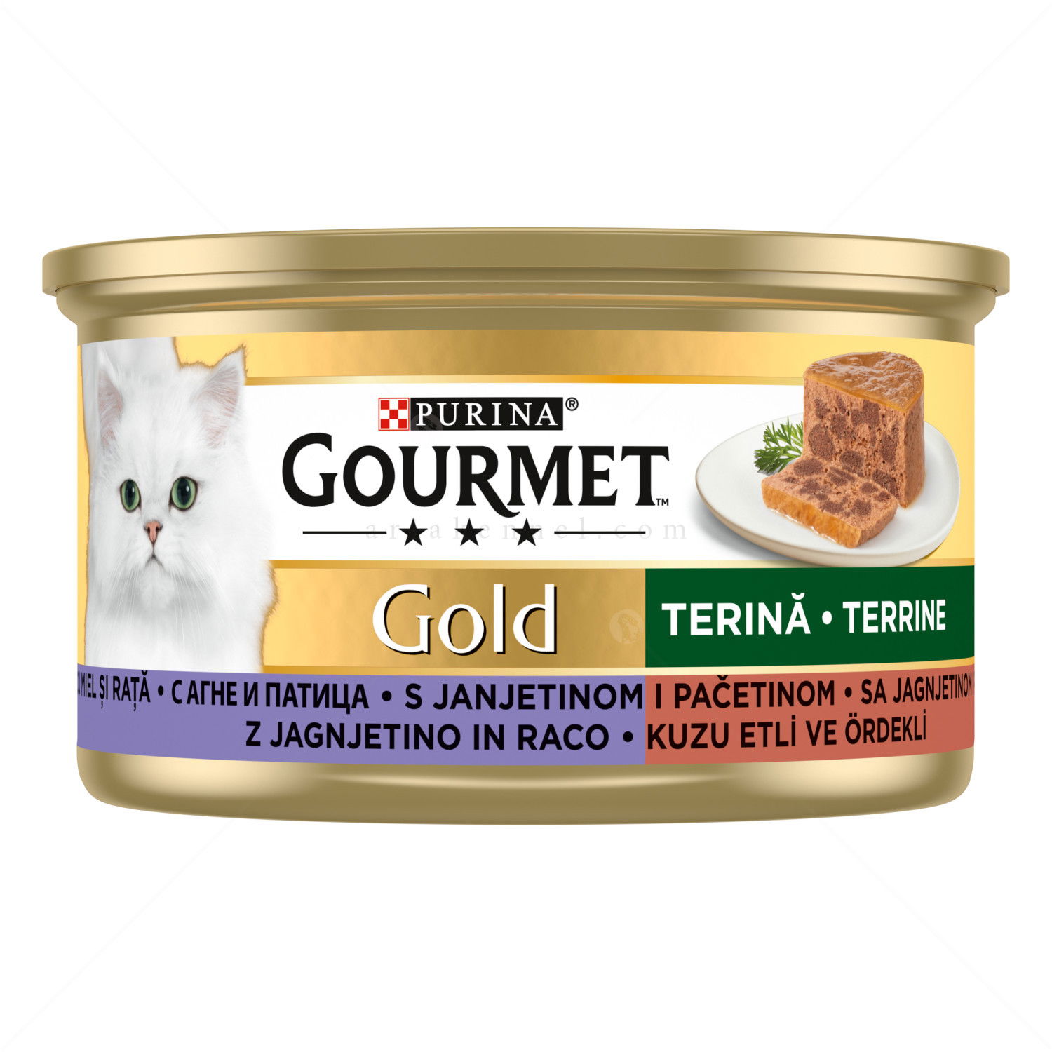 GOURMET Gold 85 гр с агне и патица, хапки в пастет