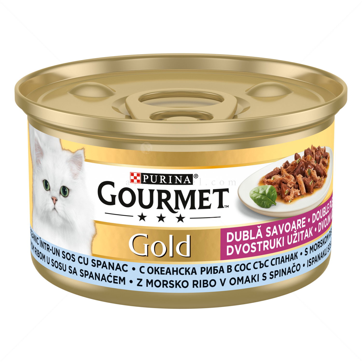 GOURMET Gold 85 гр с риба и спанак, двойно удоволствие