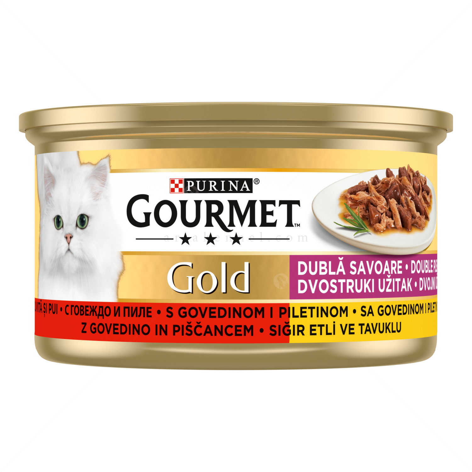 GOURMET Gold 85 гр с говеждо и пиле, двойно удоволствие