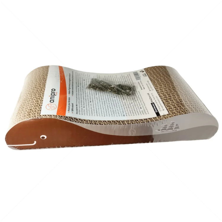 Вълнообразно драскало от картон ANIPRO, кафяво