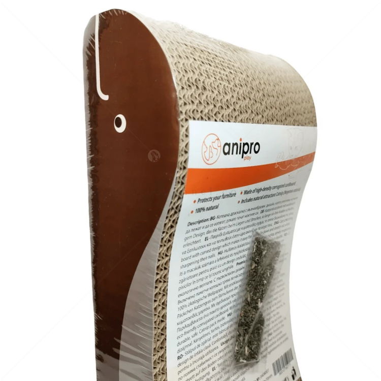 Вълнообразно драскало от картон ANIPRO, кафяво