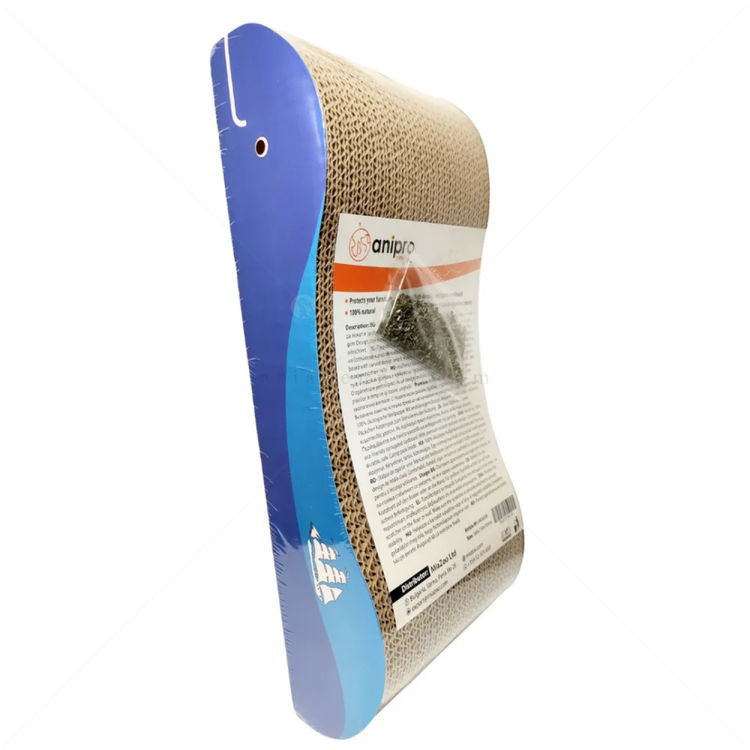 Вълнообразно драскало от картон ANIPRO, синьо