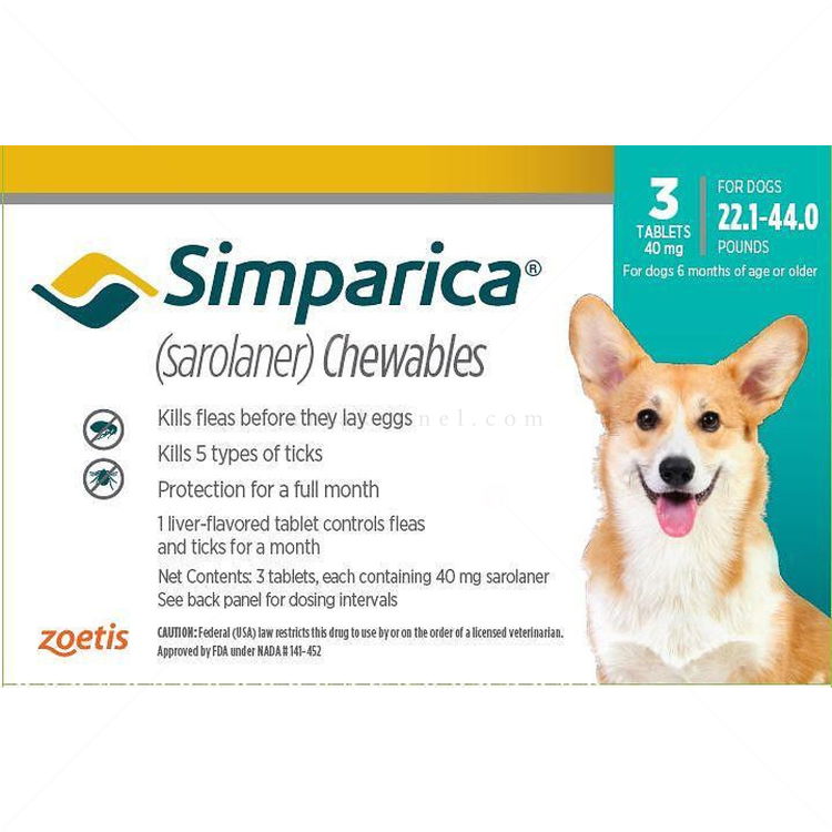 Таблетки за външно обезпаразитяване SIMPARICA 3x40 mg