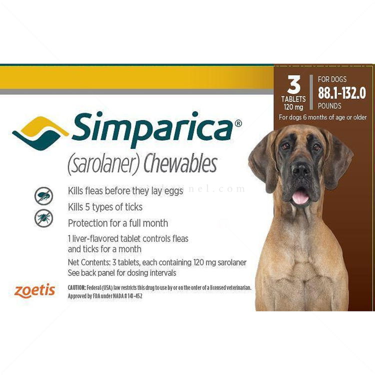 Таблетки за външно обезпаразитяване SIMPARICA 3x120 mg