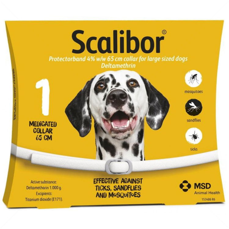 Противопаразитна каишка за куче SCALIBOR 65 см