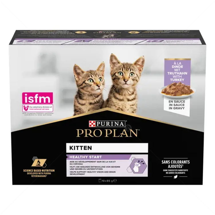 Паучове за малки котенца с пуешко месо PRO PLAN Multipack Kitten, хапки в сос