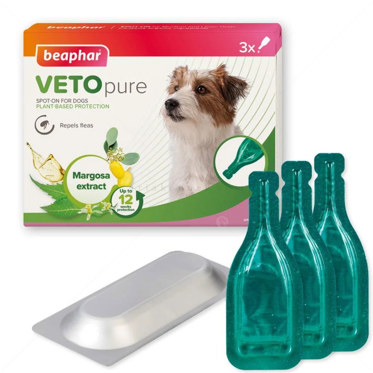 Противопаразитни пипети за дребни породи кучета BEAPHAR Veto Pure Bio Spot on Small Dog