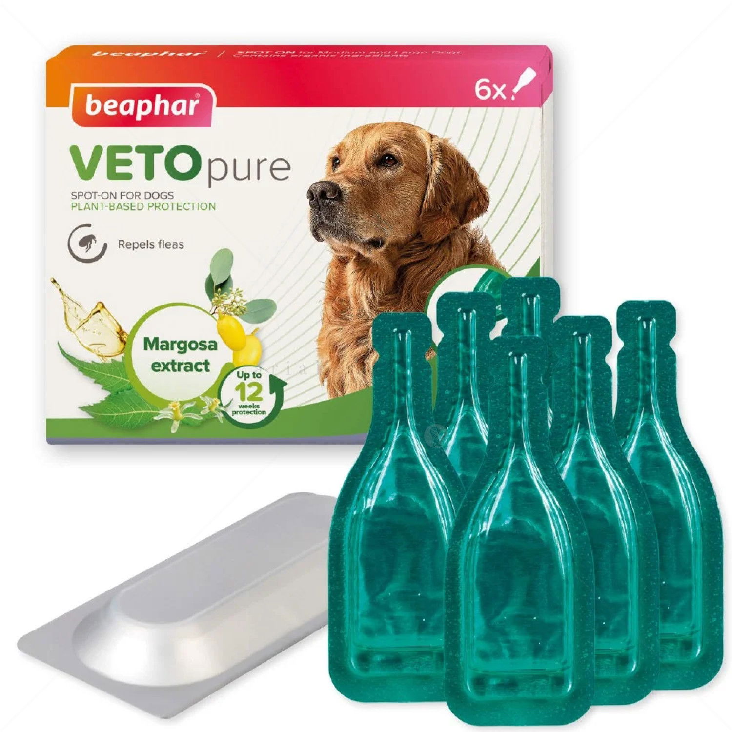 Противопаразитни пипети за средни и едри породи кучета BEAPHAR Veto Pure Bio Spot on Medium&Large Dog