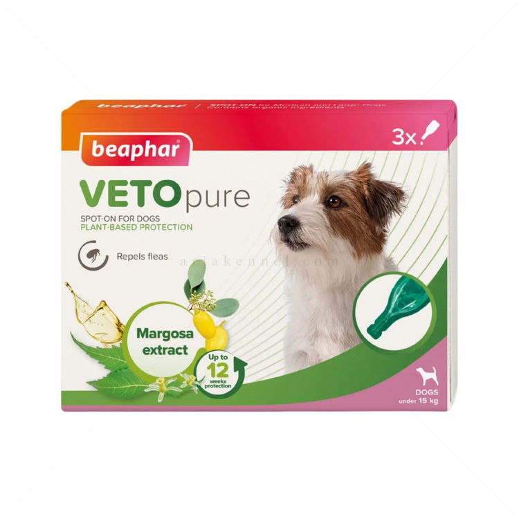 Противопаразитни пипети за дребни породи кучета BEAPHAR Veto Pure Bio Spot on Small Dog