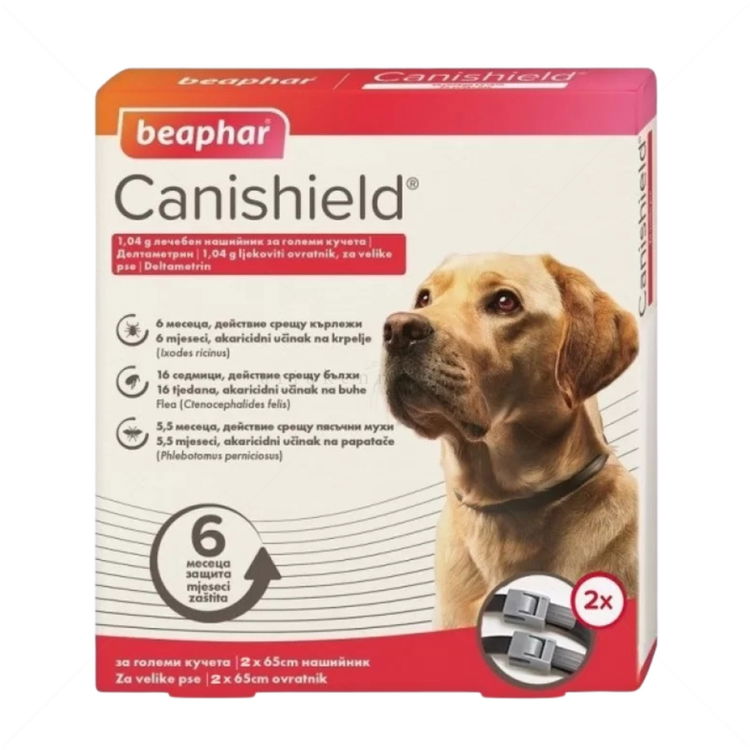 2 броя противопаразитни каишки за куче BEAPHAR Canishield 65 см