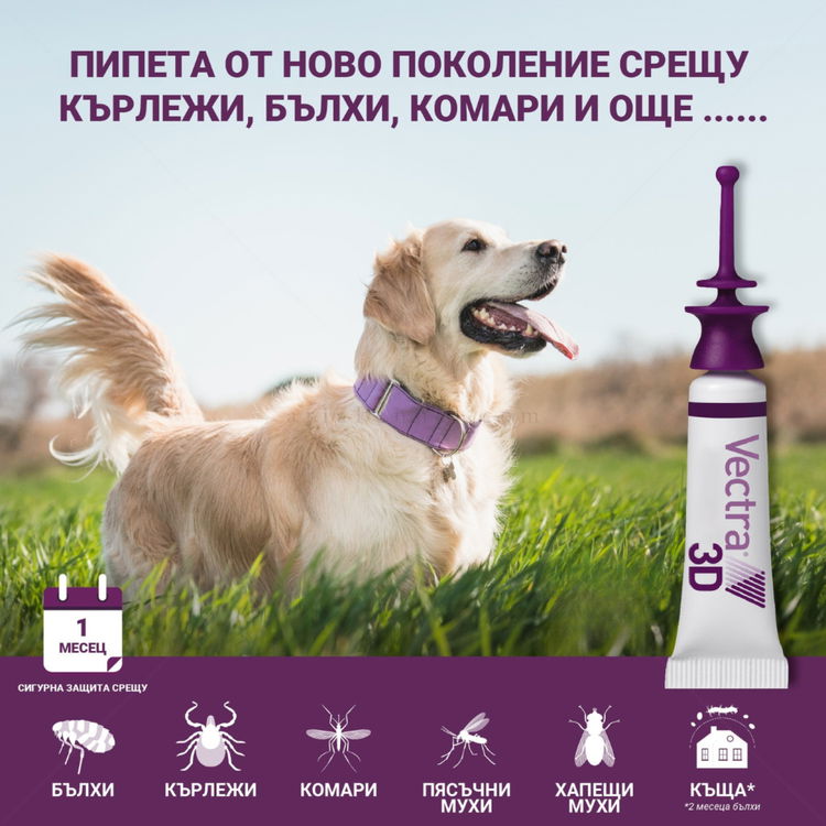 Пипети за външно обезпаразитяване VECTRA 3D 3x4.7 мл