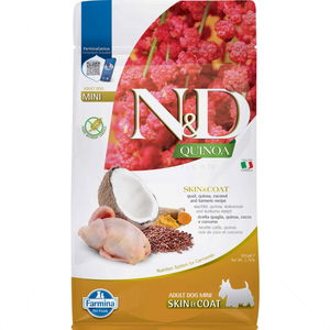 N&D Dog 0.800 кг Quinoa Mini Skin&Coat Quail, coconut and tumeric