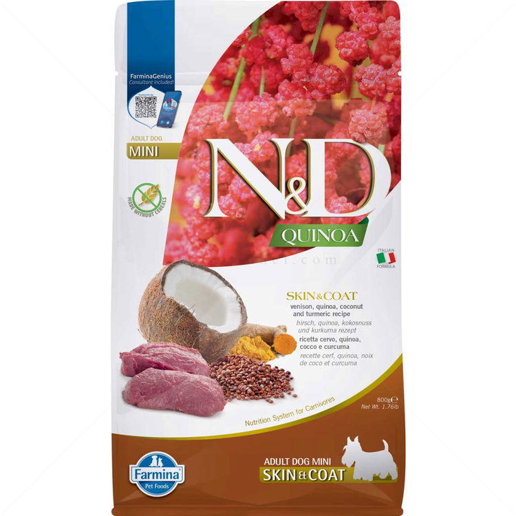 N&D Dog 0.800 кг Quinoa Mini Skin&Coat Venison, coconut and turmeric
