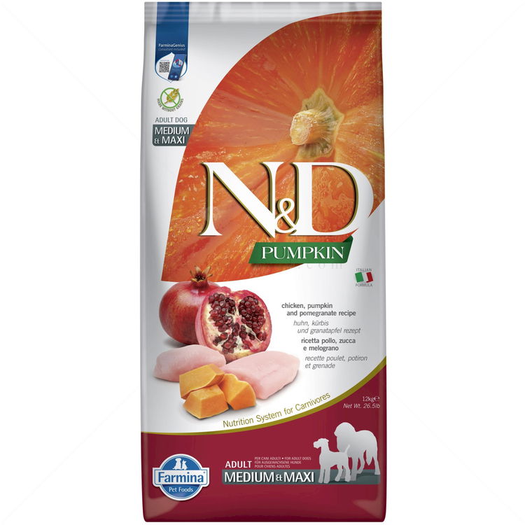 N&D Dog 12 кг Pumpkin Adult Medium&Maxi Chicken & Pomegranate