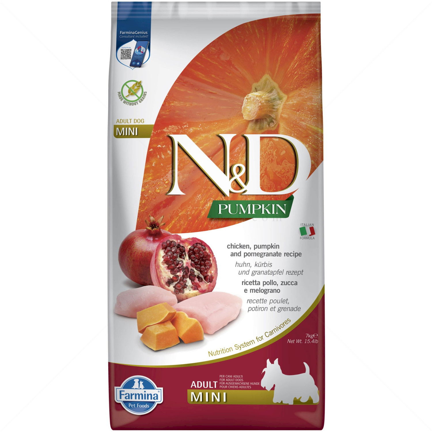 N&D Dog 7 кг Pumpkin Adult Mini Chicken & Pomegranate