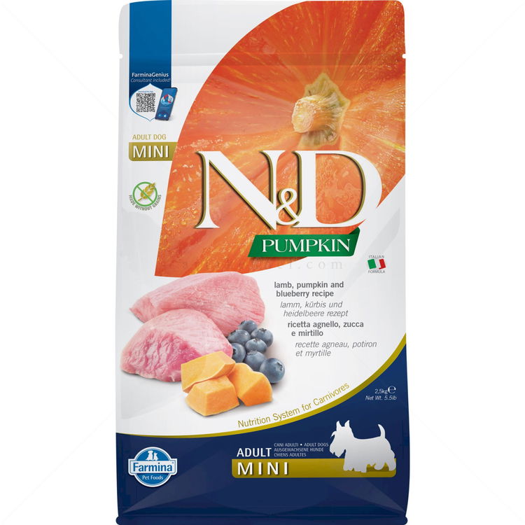 N&D Dog 2.500 кг Pumpkin Adult Mini Lamb & Blueberry