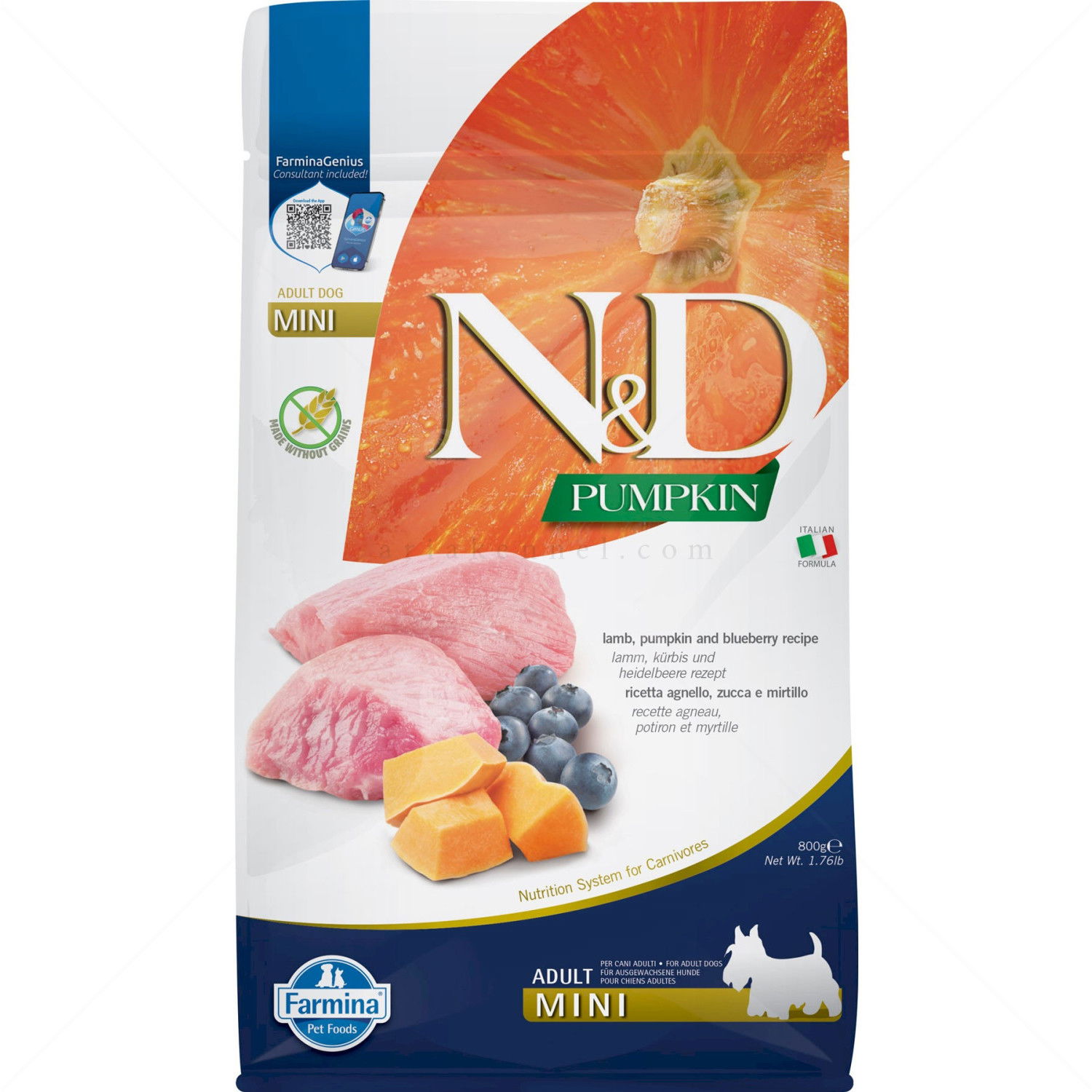 N&D Dog 0.800 кг Pumpkin Adult Mini Lamb & Blueberry
