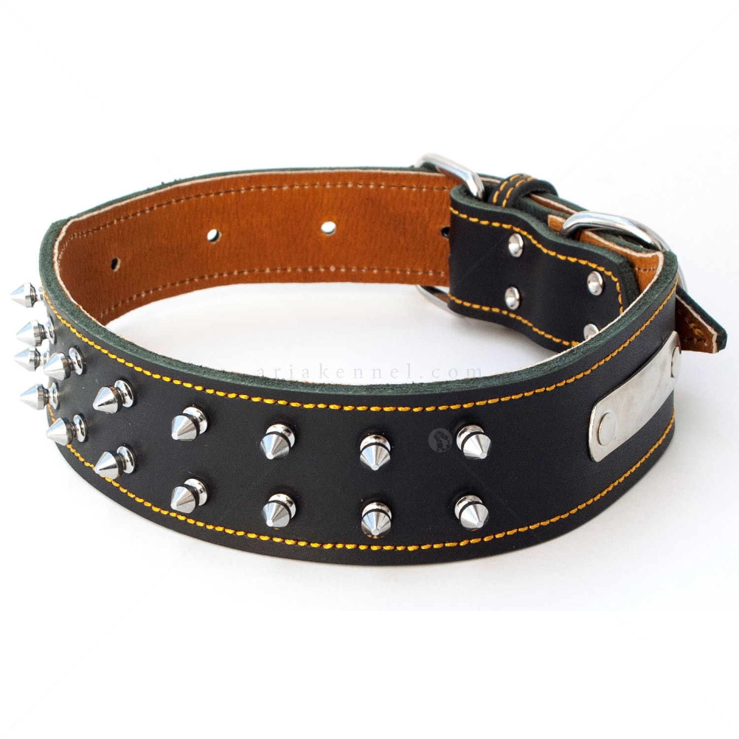 МИАЗОО Нашийник Корсар 5.0/70 см., с два реда метални шипове