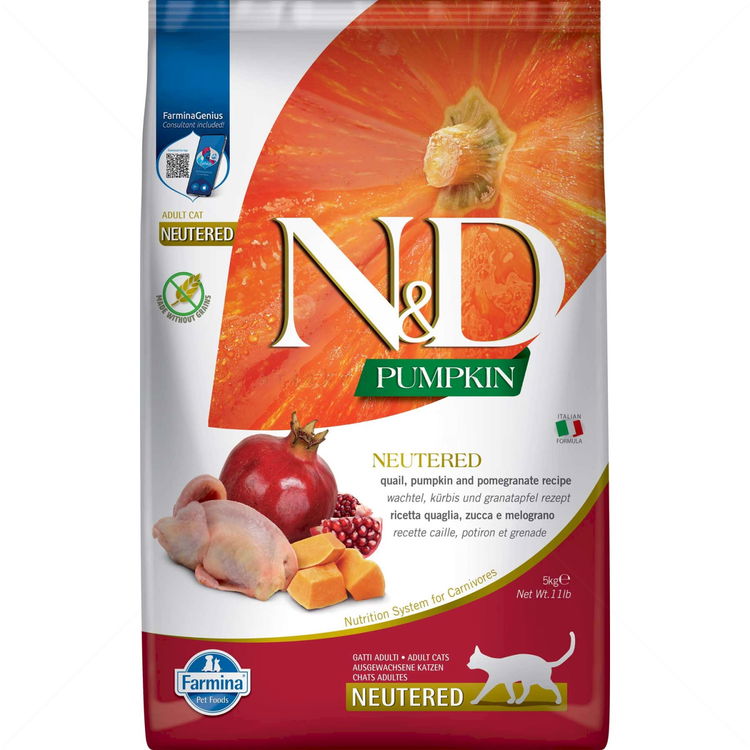 N&D Cat 5 кг Pumpkin Quail Adult Neutered