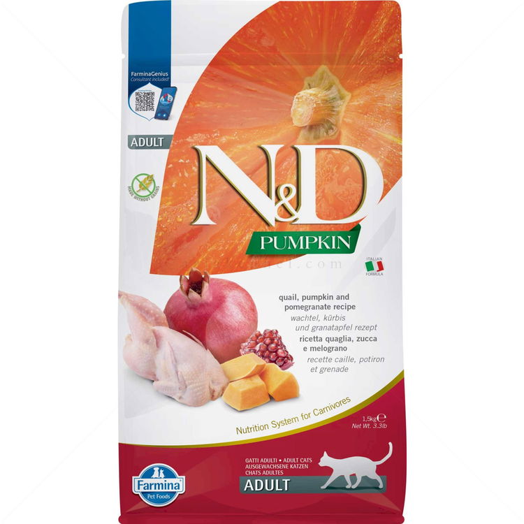 N&D Cat 1.500 кг. Pumpkin Quail Adult
