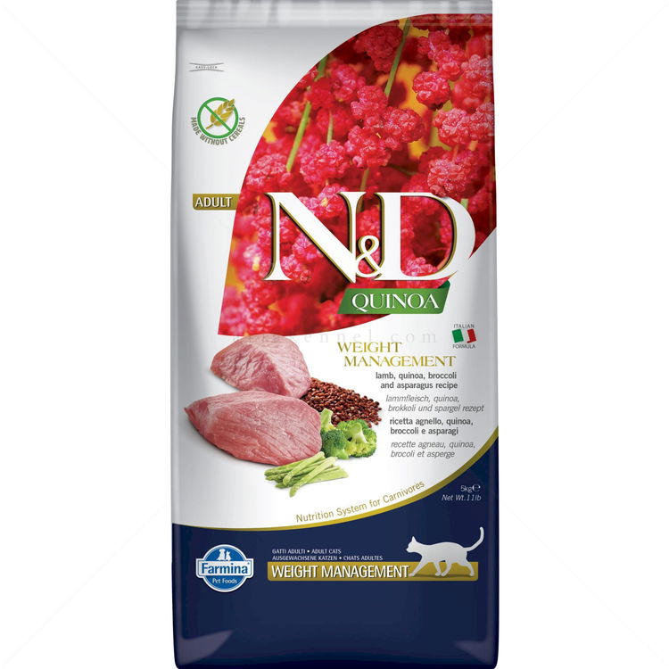 N&D Cat 5 кг Quinoa Weight Management Lamb