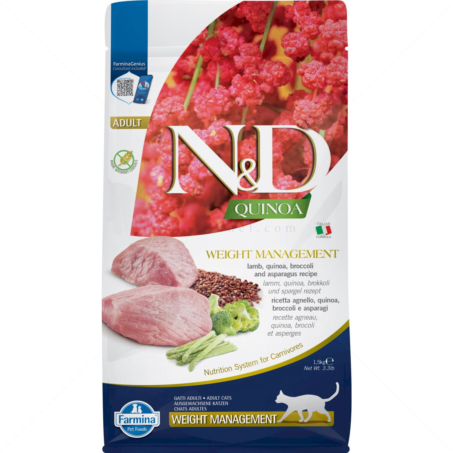 N&D Cat 1.500 кг. Quinoa Weight Management Lamb