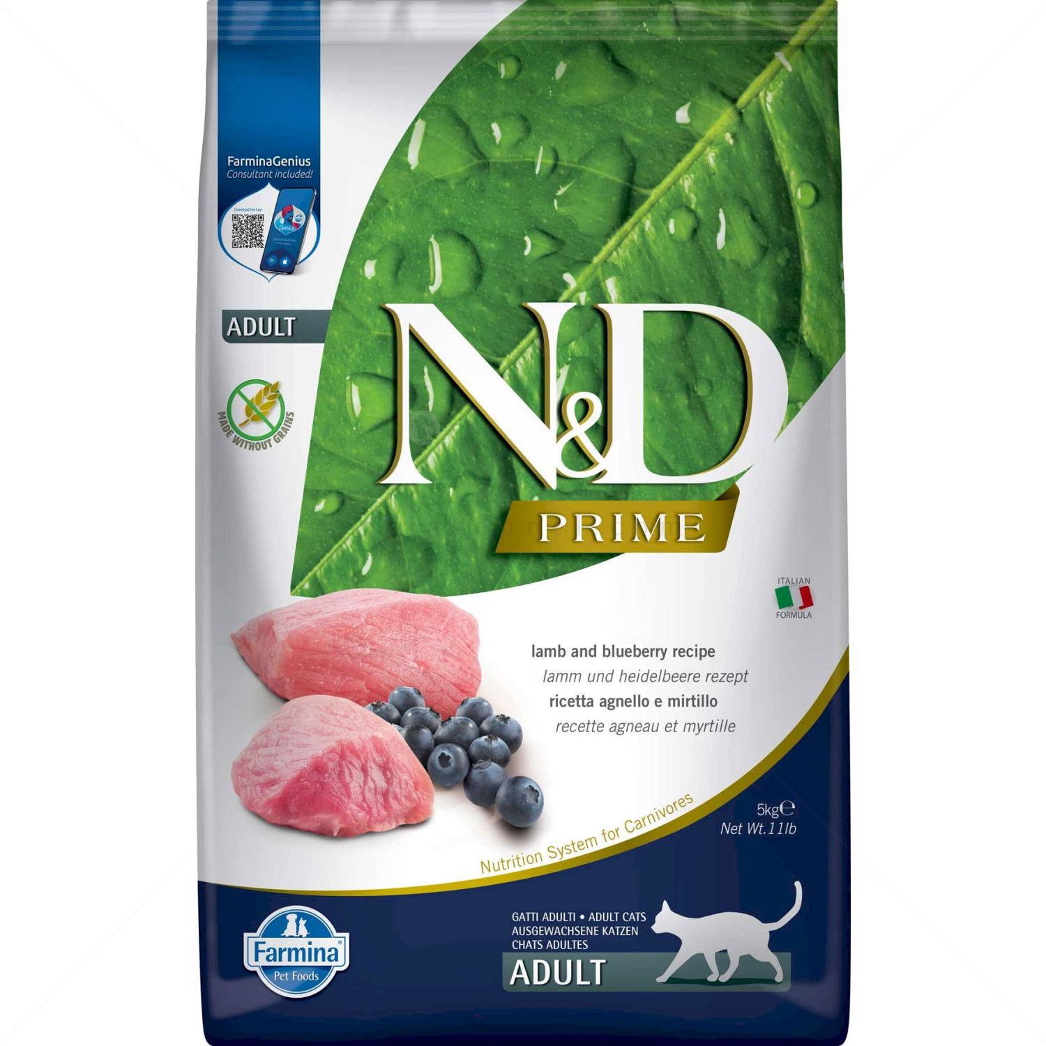 N&D Prime Cat Adult 5 кг Lamb and blueberry