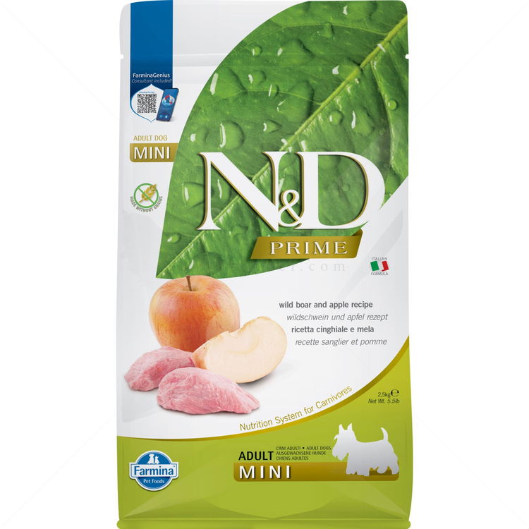 N&D GF Prime Dog 2.500 кг Adult Mini Boar and apple