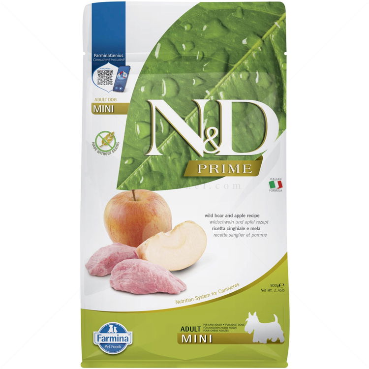 N&D GF Prime Dog 0.800 кг Adult Mini Boar and apple