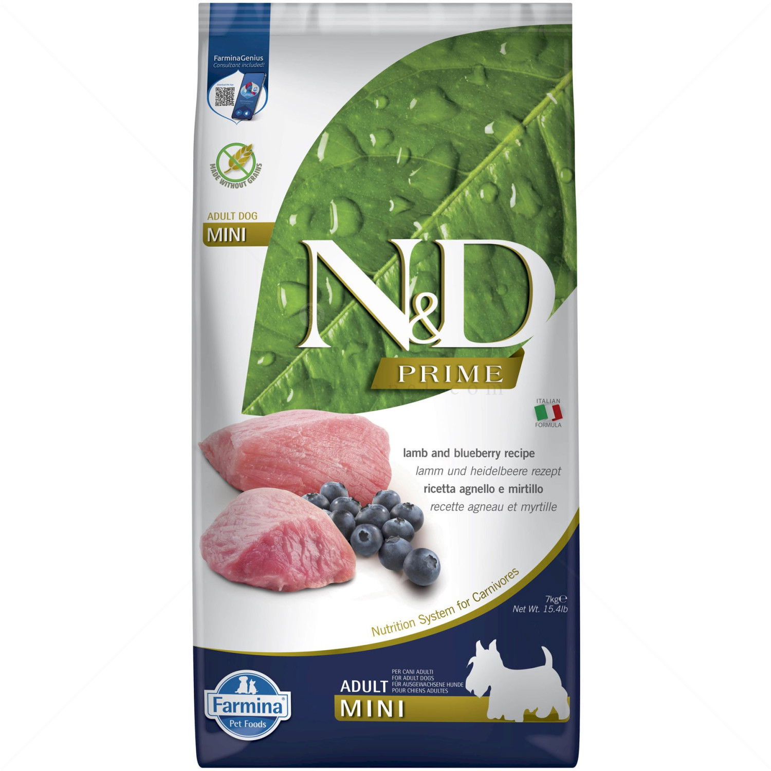 N&D GF Prime Dog 7 кг Adult Mini Lamb and blueberry
