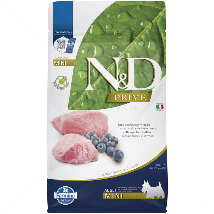 N&D GF Prime Dog 0.800 кг Adult Mini Lamb and blueberry