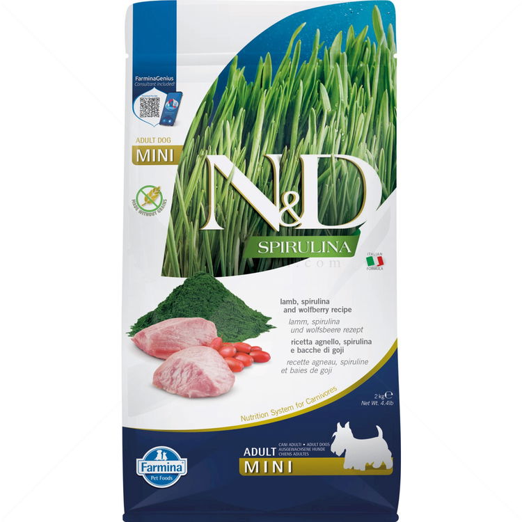 N&D Spirulina 2 кг Adult Mini Lamb and wolfberry
