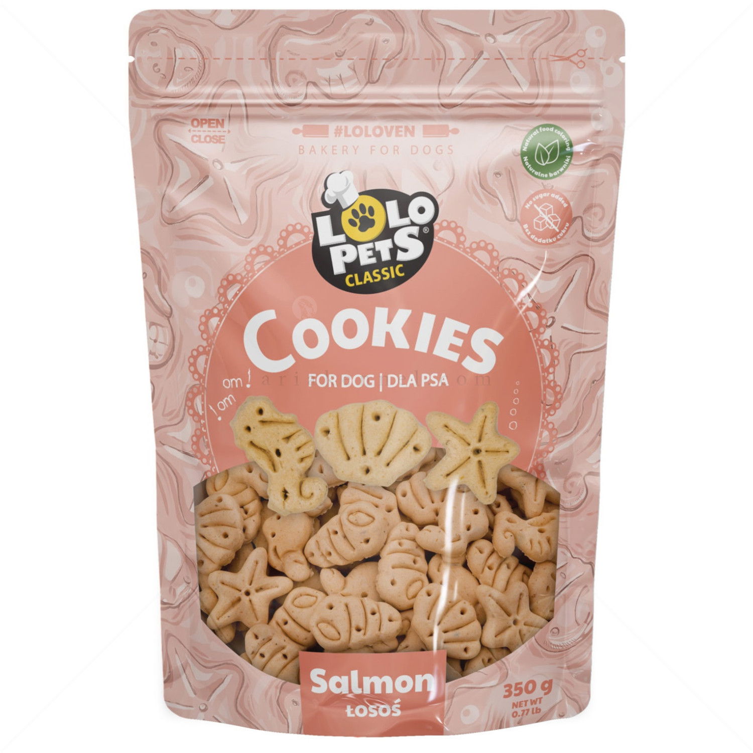 Бисквити с вкус на сьомга LOLO PETS, 350 гр