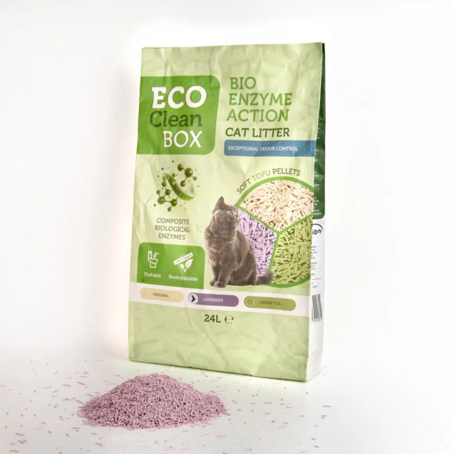 ECO CLEAN BOX 24 л/10 кг Тофу - с био ензими, лавандула