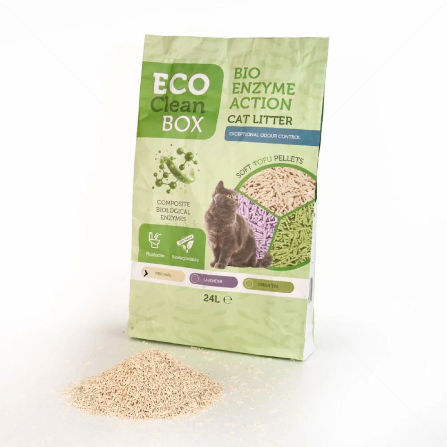 ECO CLEAN BOX 24 л/10 кг Тофу - с био ензими, натурална