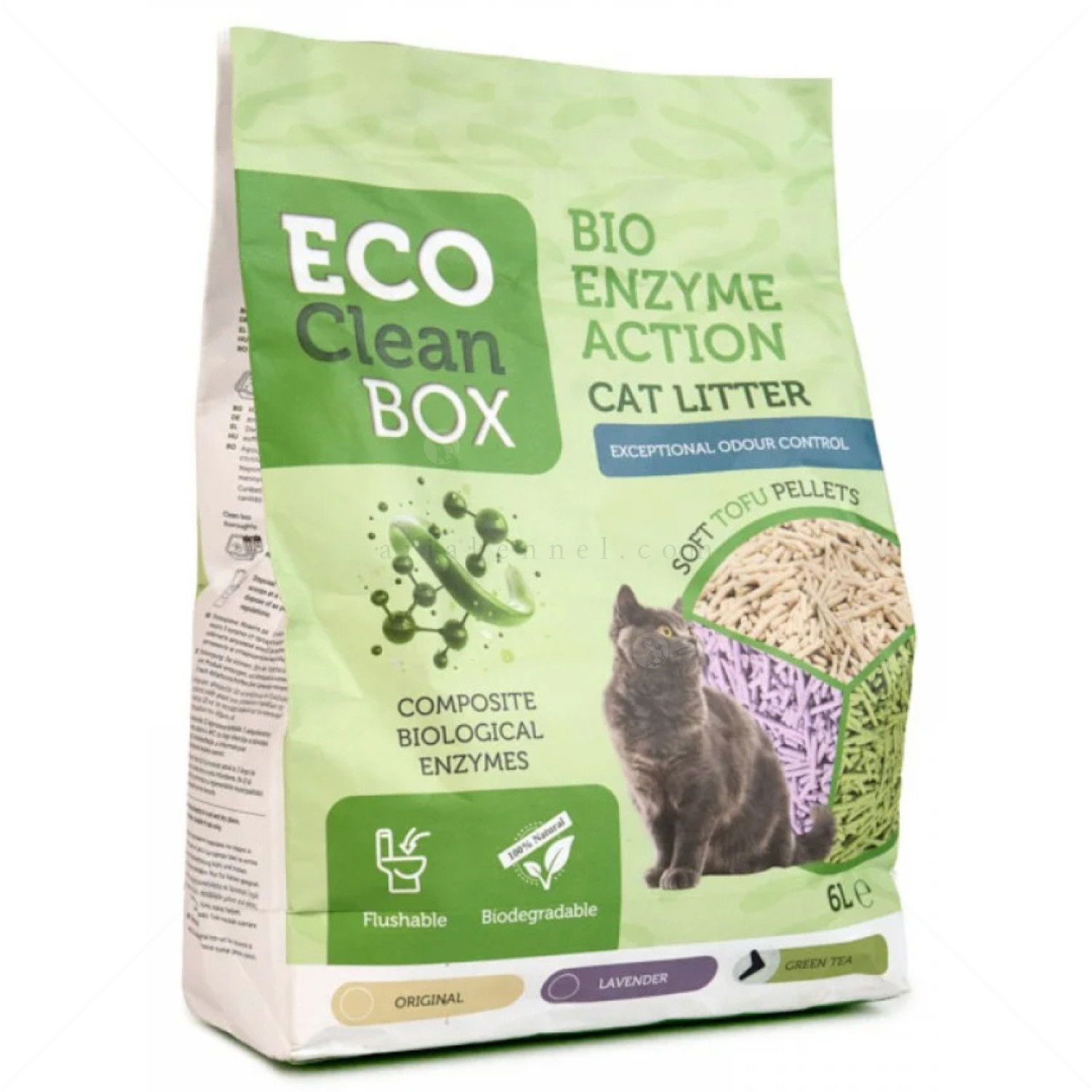 ECO CLEAN BOX 6 л/2.500 кг Тофу - с био ензими, зелен чай