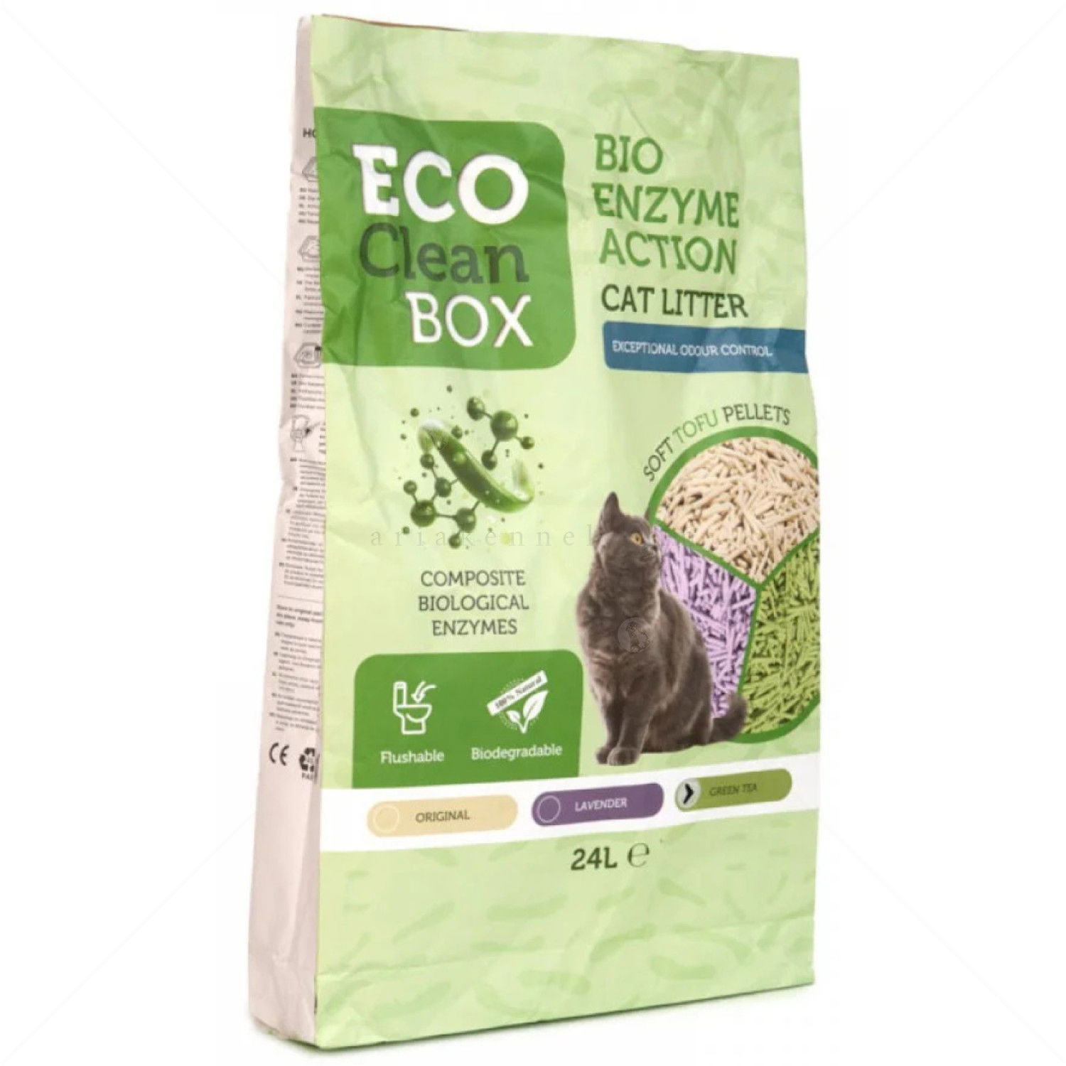 ECO CLEAN BOX 24 л/10 кг Тофу - с био ензими, зелен чай