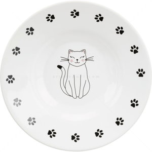 Плитка керамична купа Коте, TRIXIE Cat, 15 см, бяла